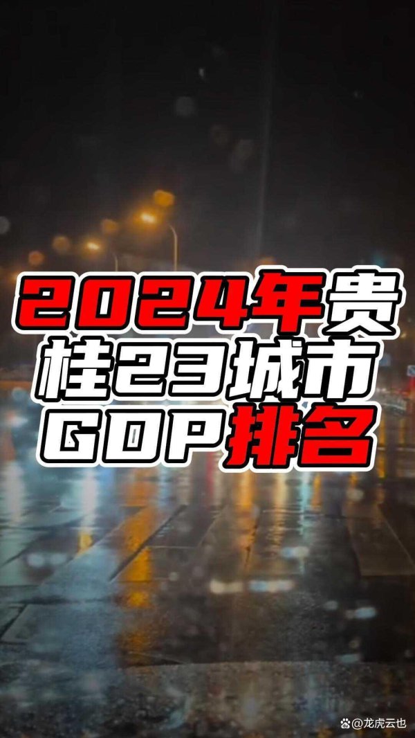 最大的证券公司 2024年贵桂23城市GDP排名，前三超过五千亿，贵州占两席