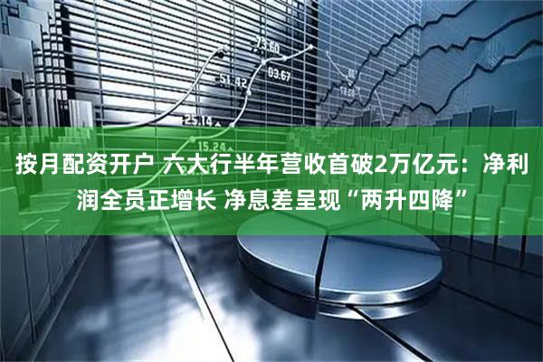 按月配资开户 六大行半年营收首破2万亿元：净利润全员正增长 净息差呈现“两升四降”